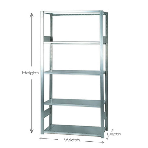 Short Span Industrial Shelving Bays - 900mm wide - 5 Levels - Open