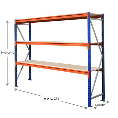 Longspan Shelving Bays - 1150mm wide - 3 Levels