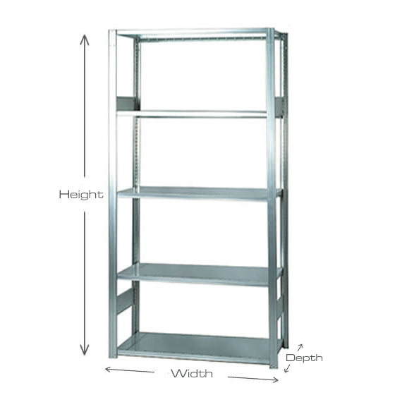 Short Span Industrial Shelving Bays - 1290mm wide - 5 Levels - Open