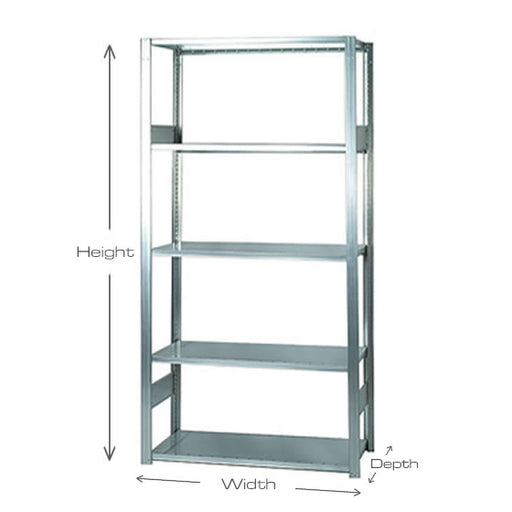 Short Span Industrial Shelving Bays - 1000mm wide - 5 Levels - Open